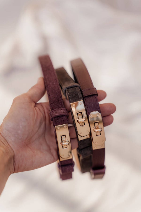 La Flor leren riem suede Garcia - bruin
