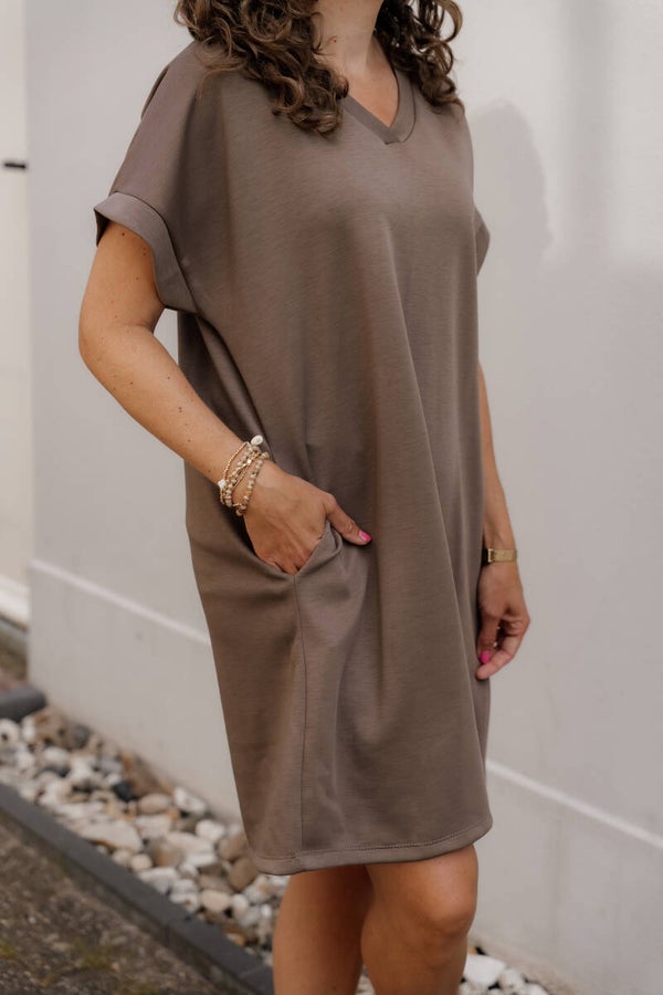 !! La Flor comfy jurk taupe