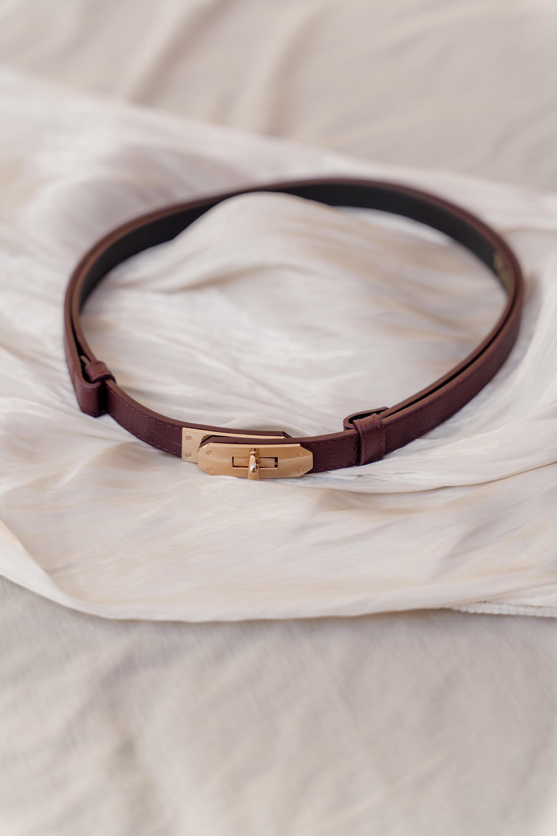 La Flor leren riem Garcia - bordeaux