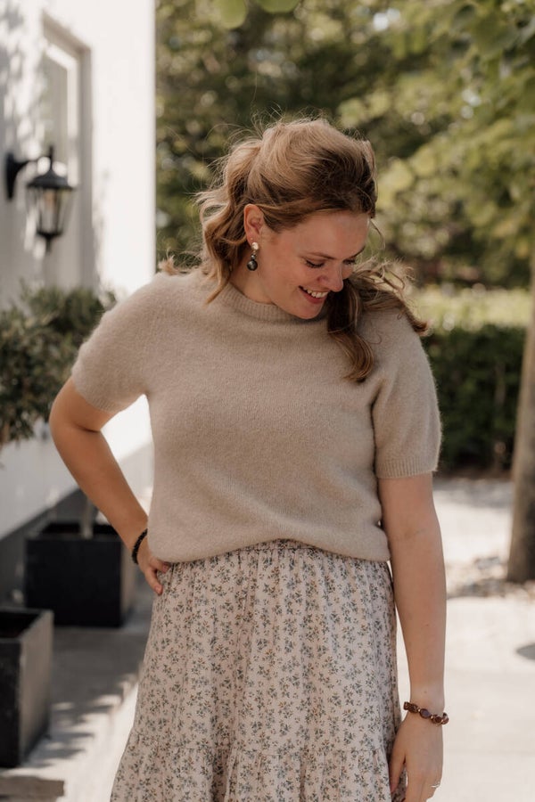 La Flor top alpaca - licht taupe
