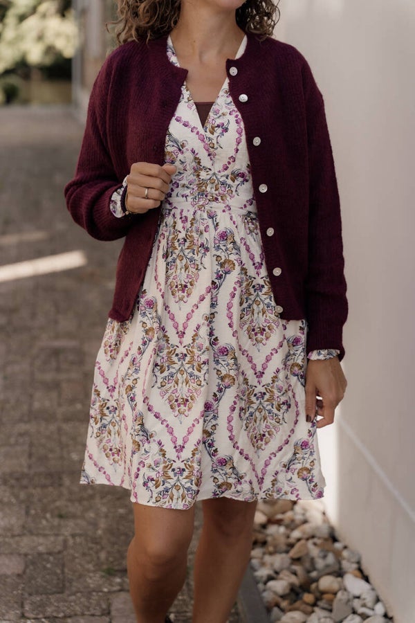 La Flor zacht vest burgundy