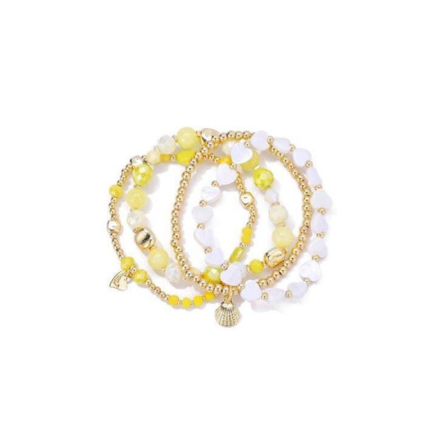 La Flor set armbanden lichtgeel