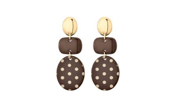 La Flor oorbellen dots bruin