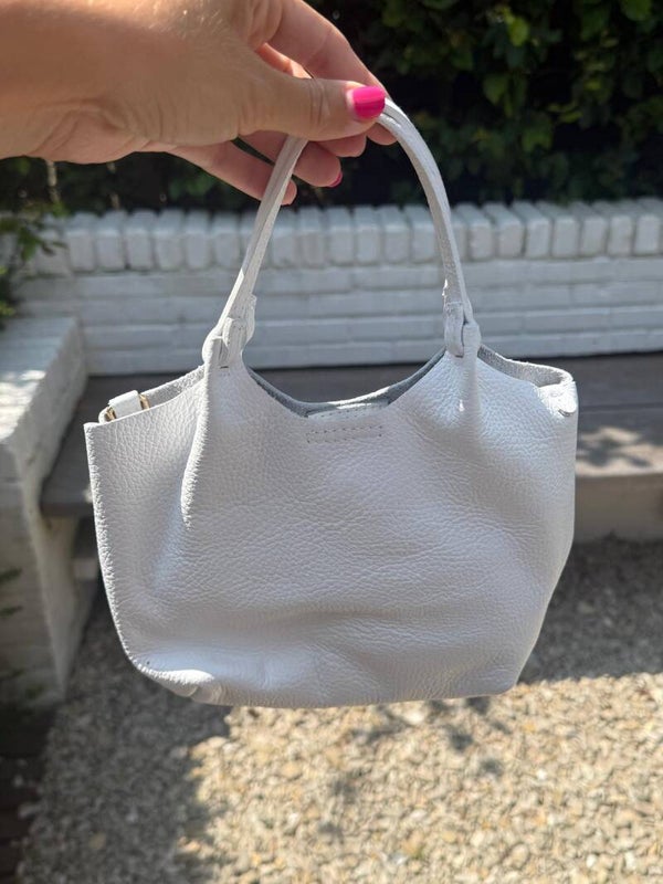 Sale tas leer wit