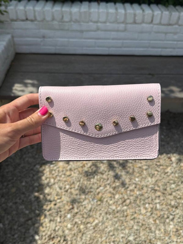 Sale tas leer studs roze