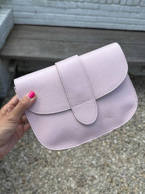 Sale tas Maan leer roze