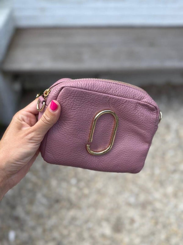 Sale tas leer oud roze