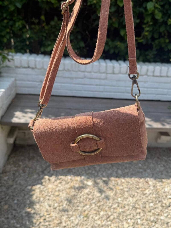 Sale tas suède oud roze