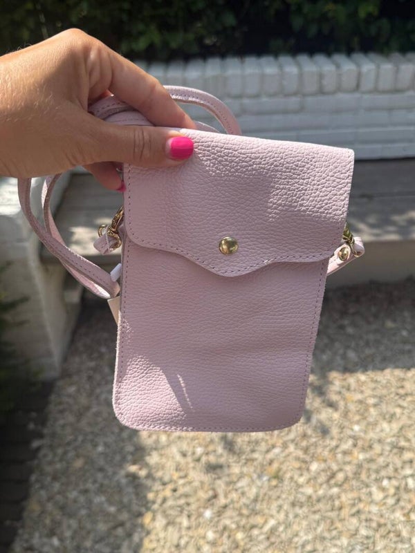 Sale telefoontasje leer roze