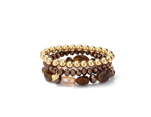 La Flor set armbanden bruin