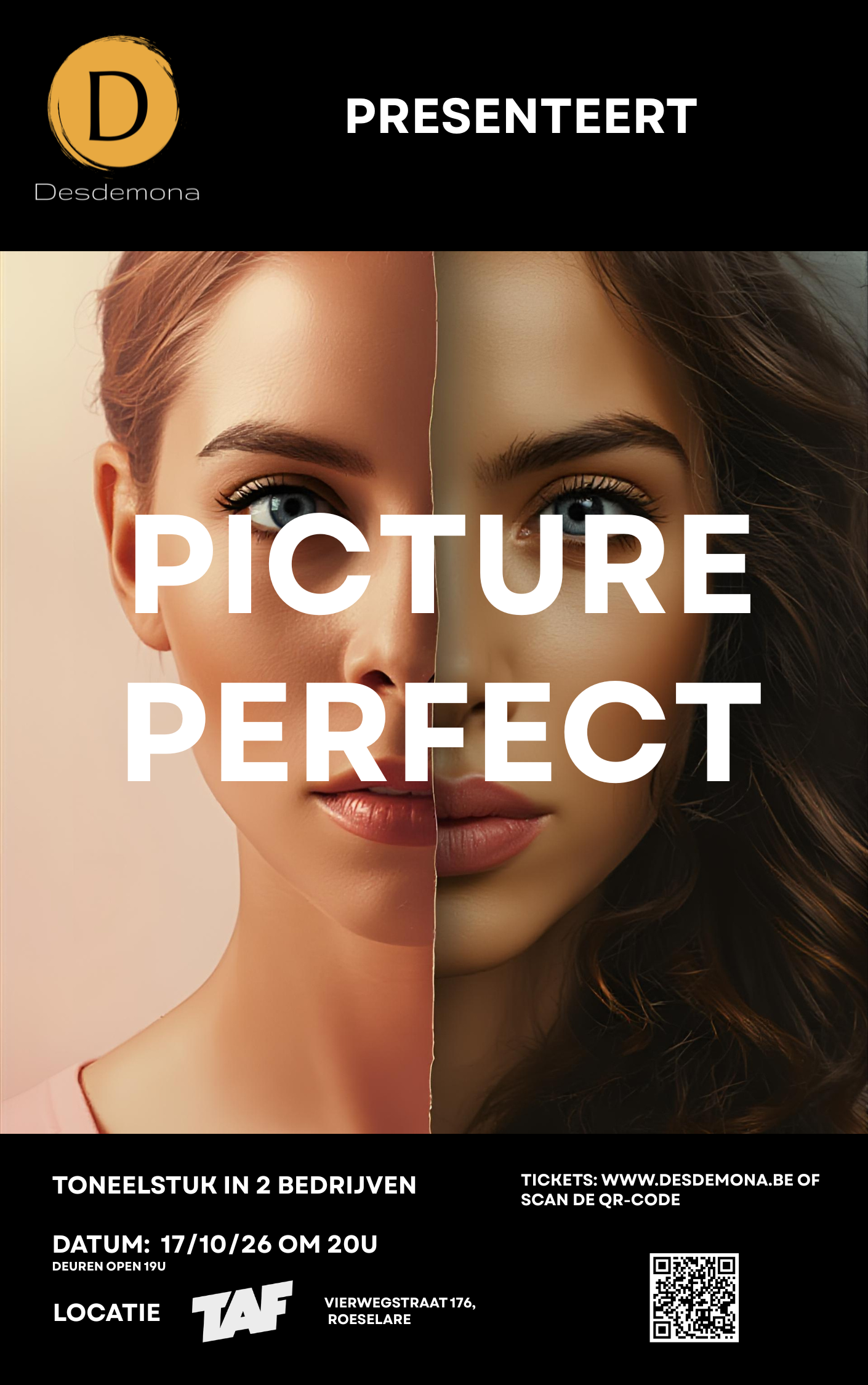 affiche toneelstuk Picture Perfect Theatergroep Desdemona