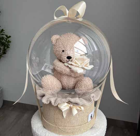 Jollein naturel + Jollein wiegdeken + Beige roos ( medium )