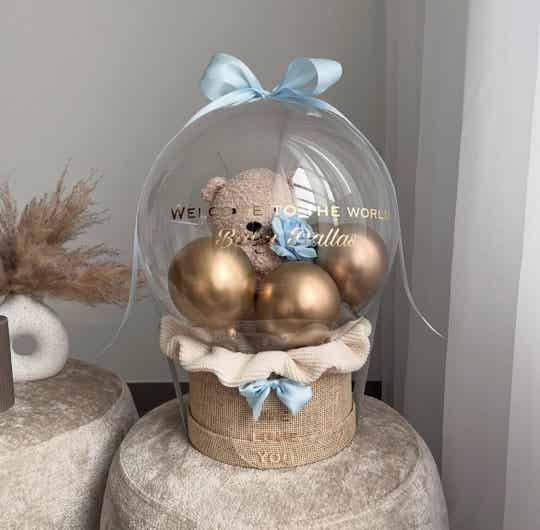 Jollein naturel + beige roos + miniballoons