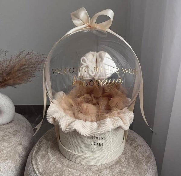 Pantoffels + veren + jollein wiegdeken ivory