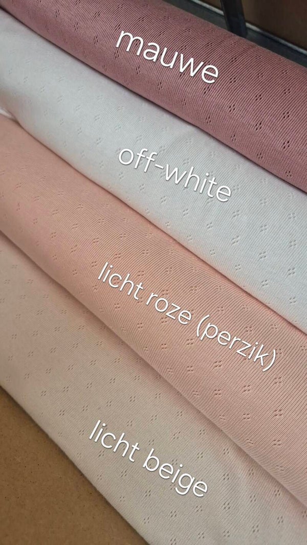 Overlsagromper ruffle ajour pointelle effen *Kleurkeuze*