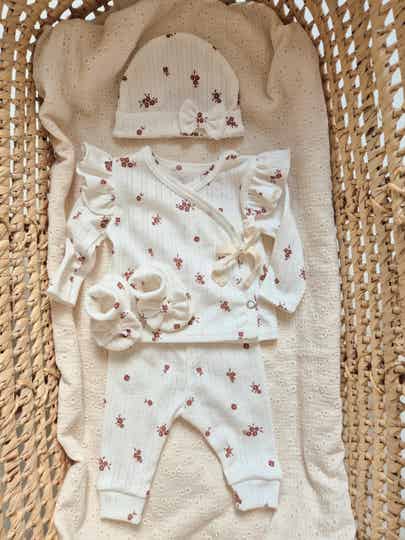 Baby broekje ajour pointelle *Bloempje *