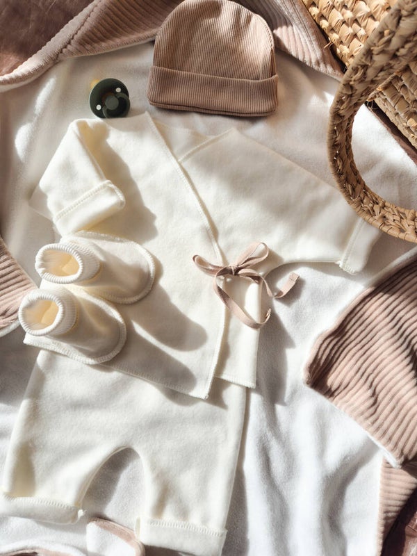 Overslagvestje van 100% fleecekatoen *Ivoor*