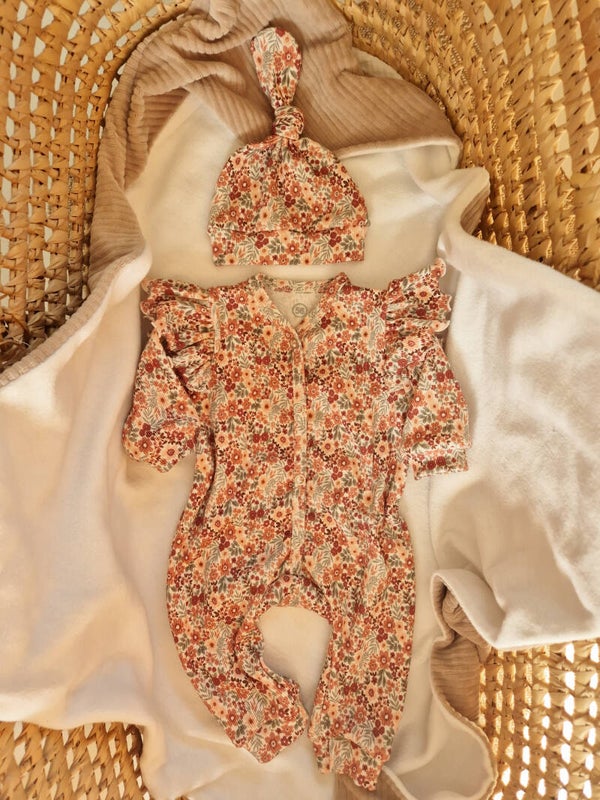 Boxpakje met ruffel *Herfst bloemetjes*