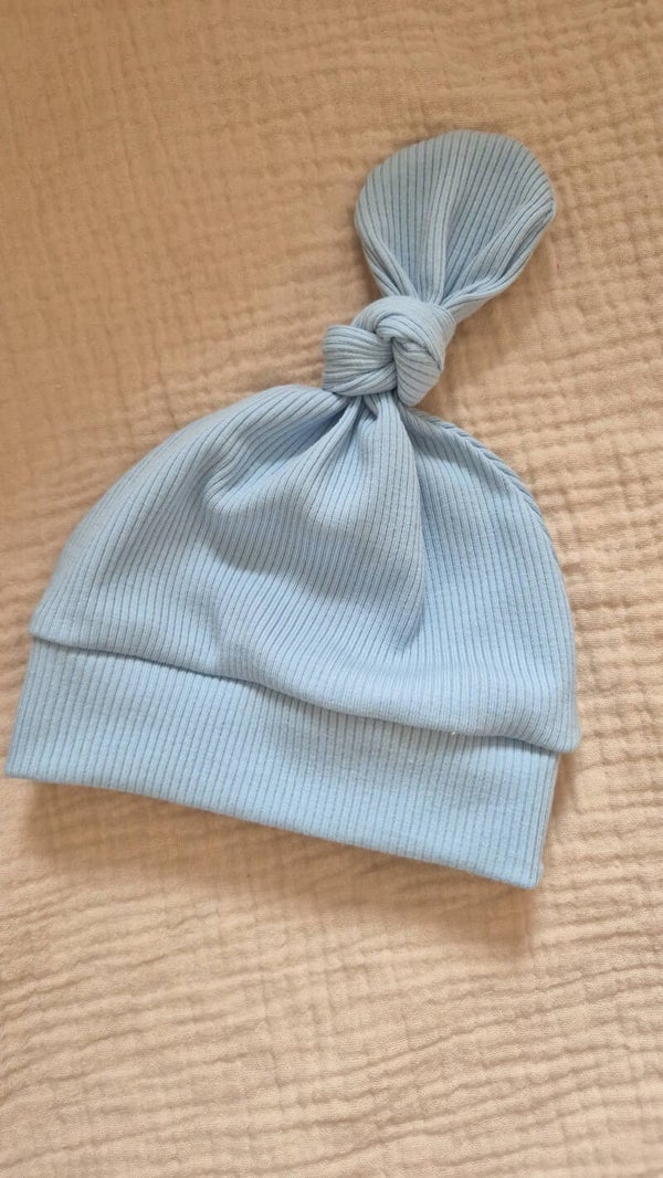 Knoopmutsje rib *Baby blauw*