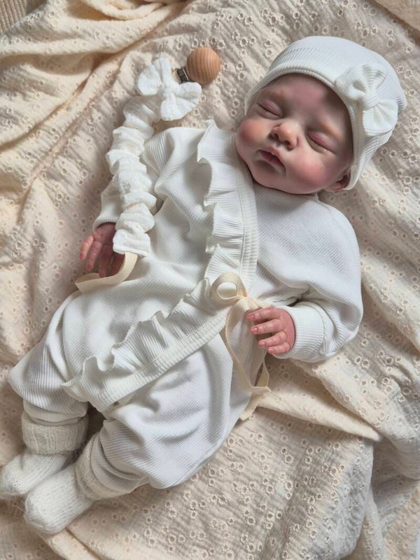 Overslagboxpakje met ruffle rand gerib  *Off-white *