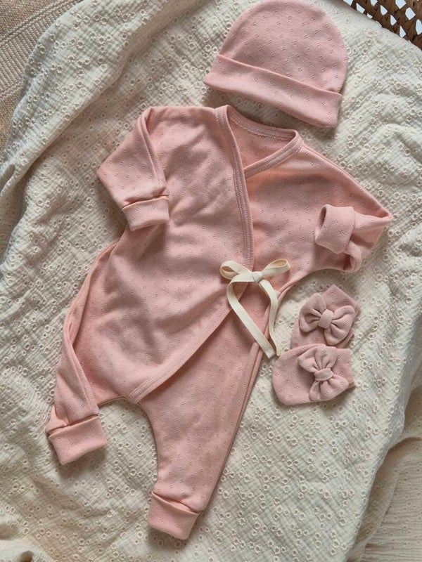 Kimono/overslagboxpakje ajour Zonder Kant *Lichtroze*