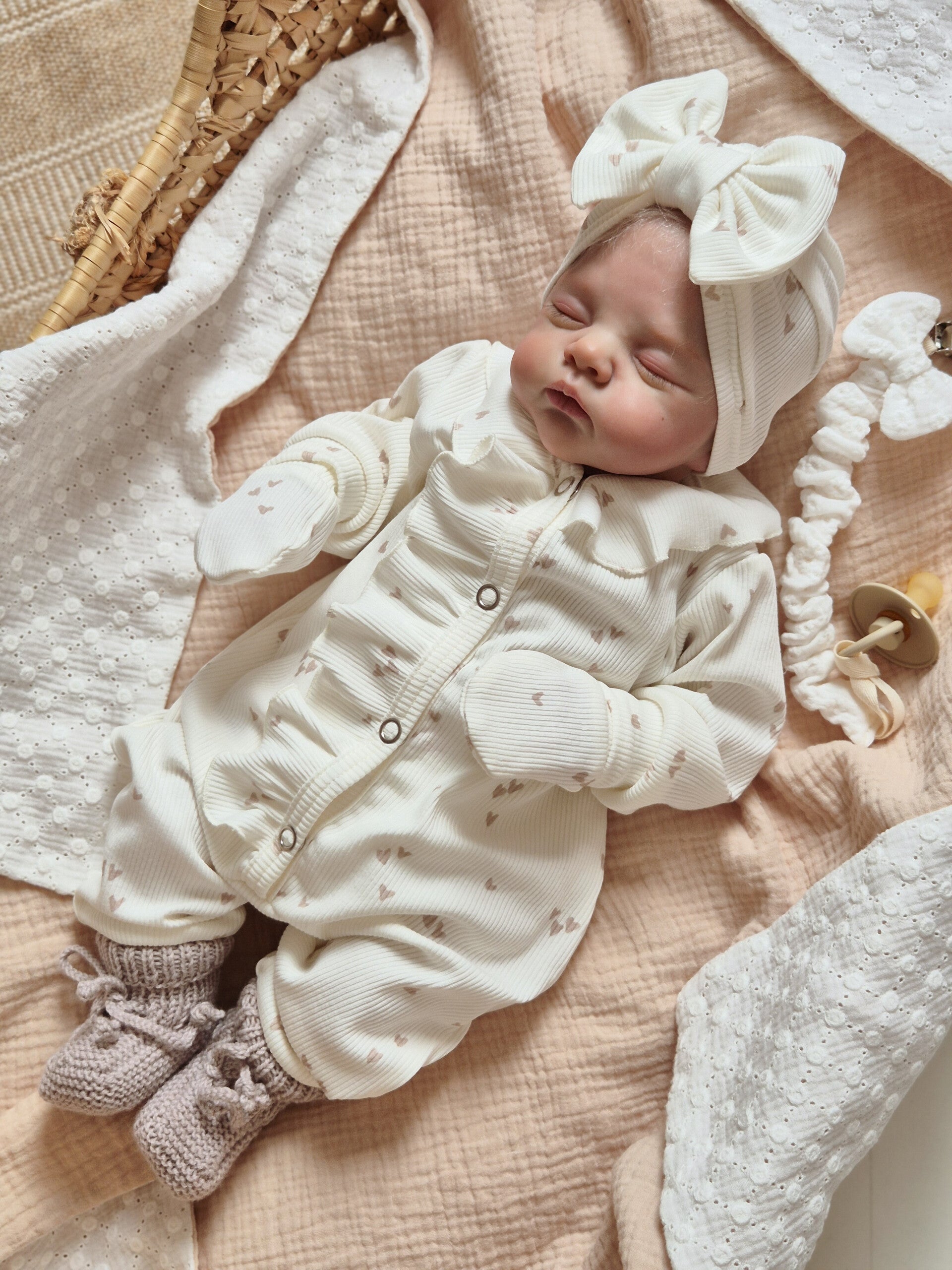 Boxpakje met ruffel rib *Klein hartjes*