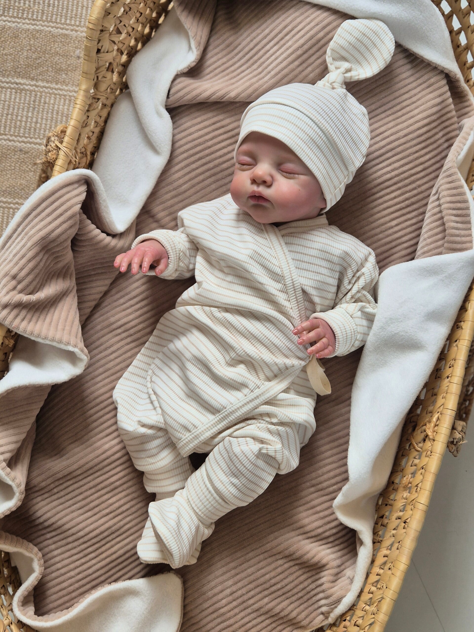 Kimono/overslagboxpakje rib *Licht beige*