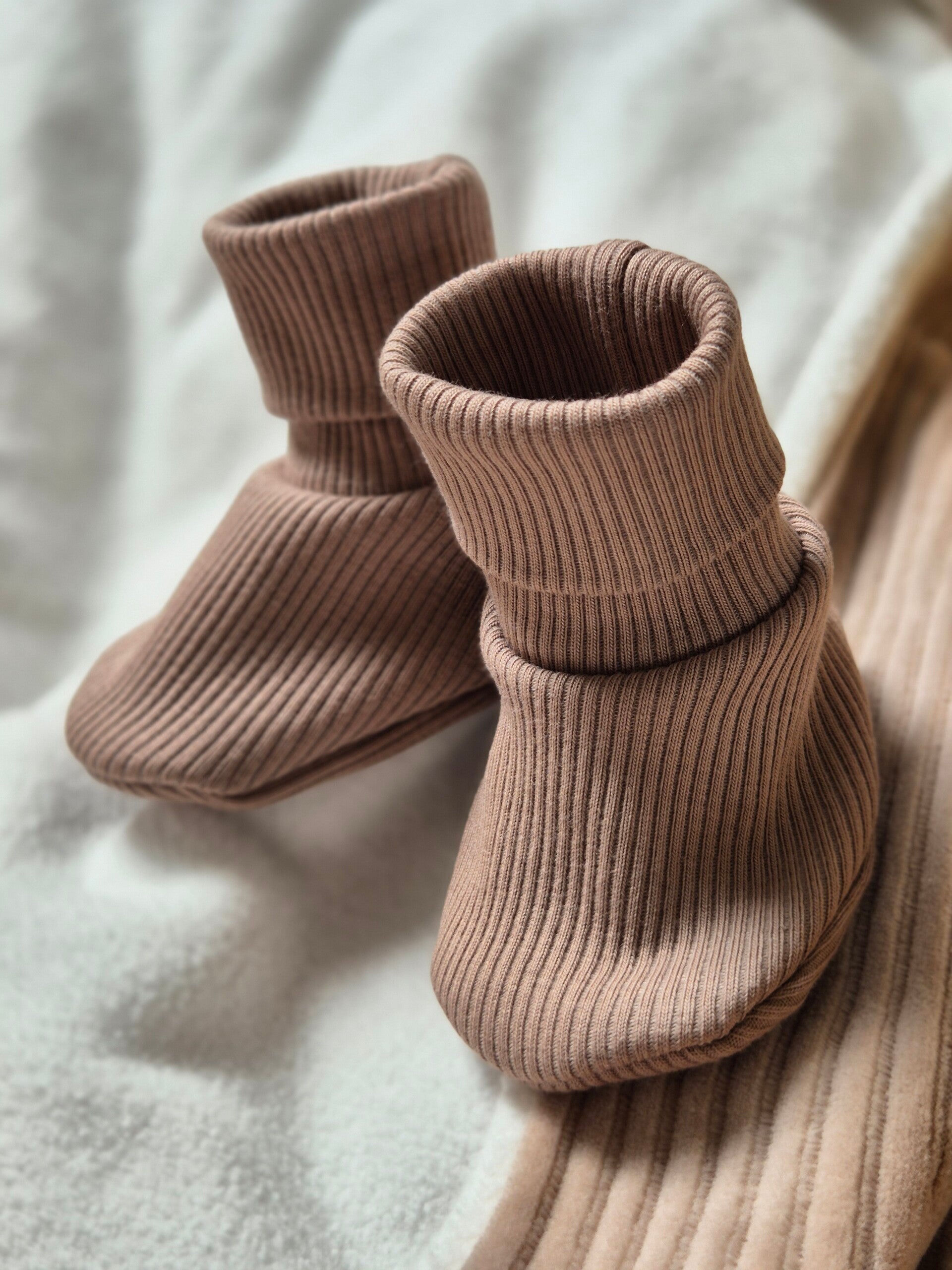 Slofjes rib *Taupe bruin*