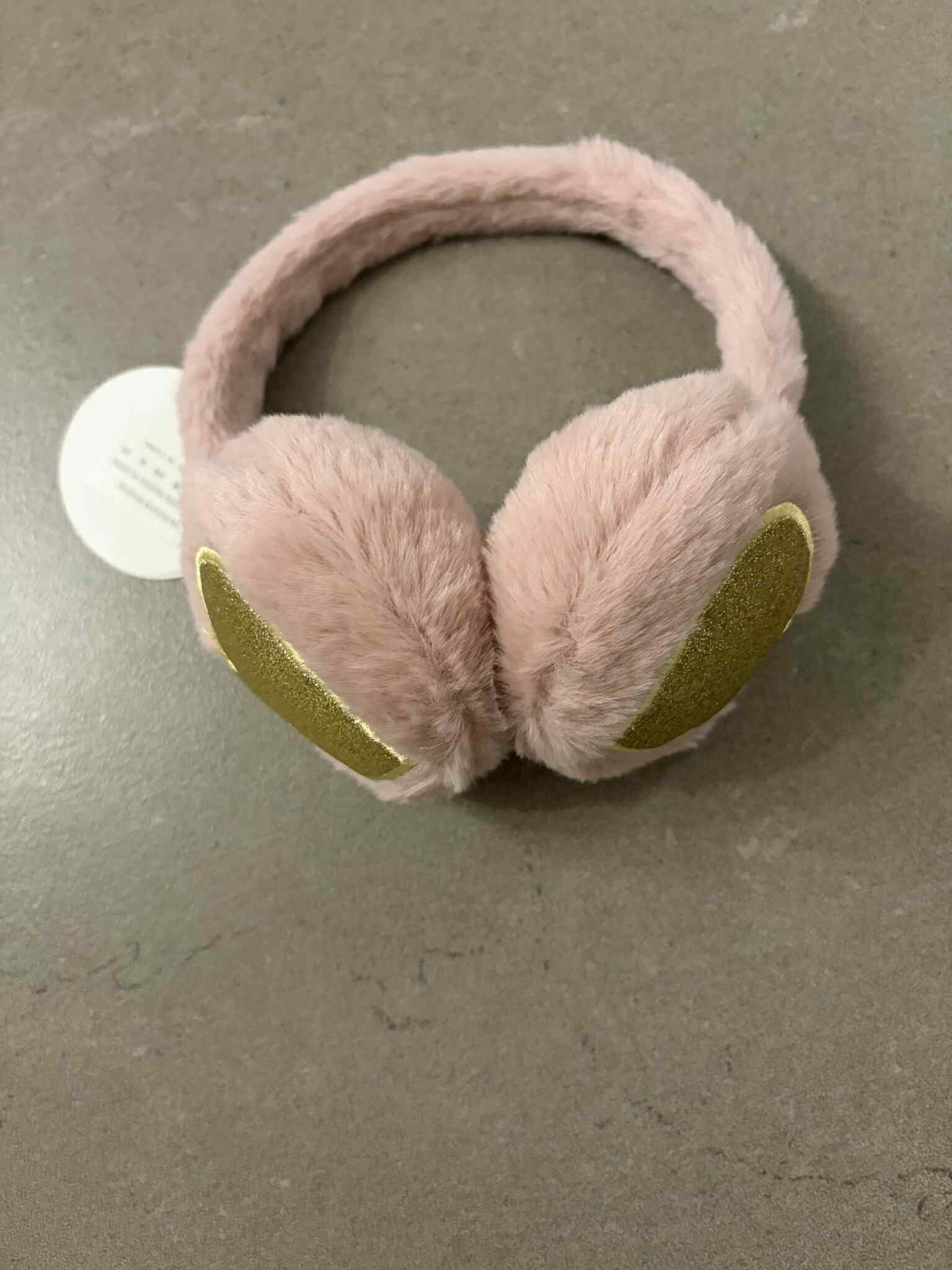 Oorwarmer Kind roze met hartjes