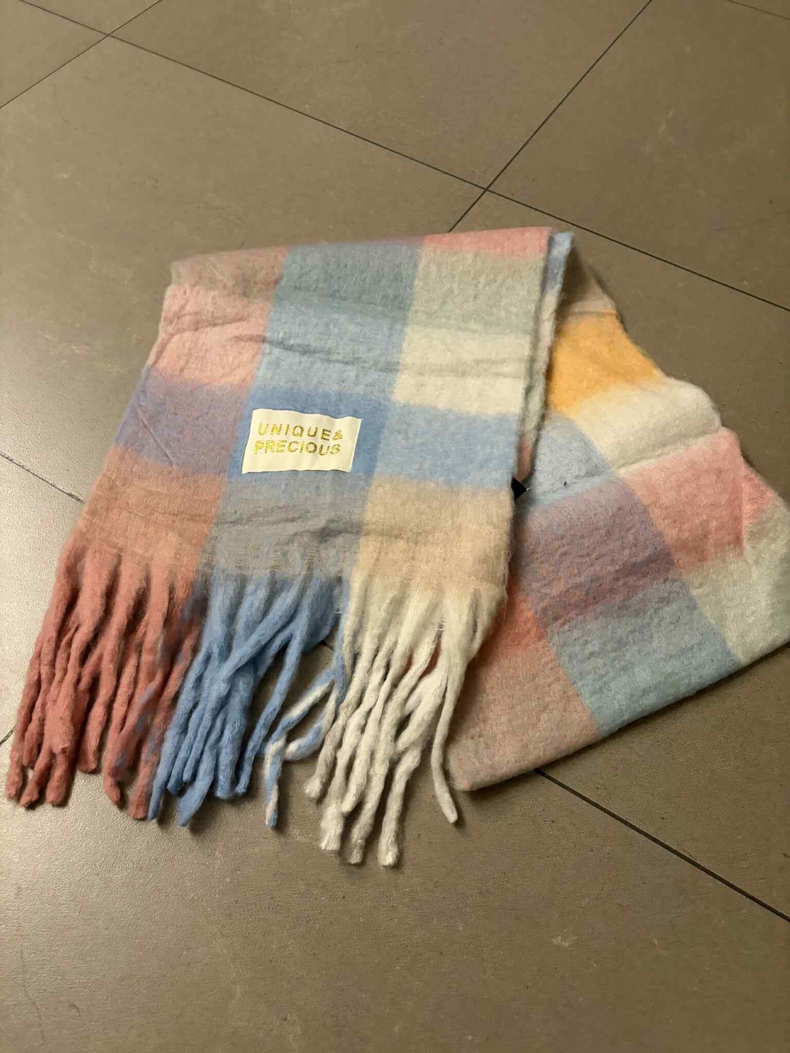 Sjaal Unique roze /blauw