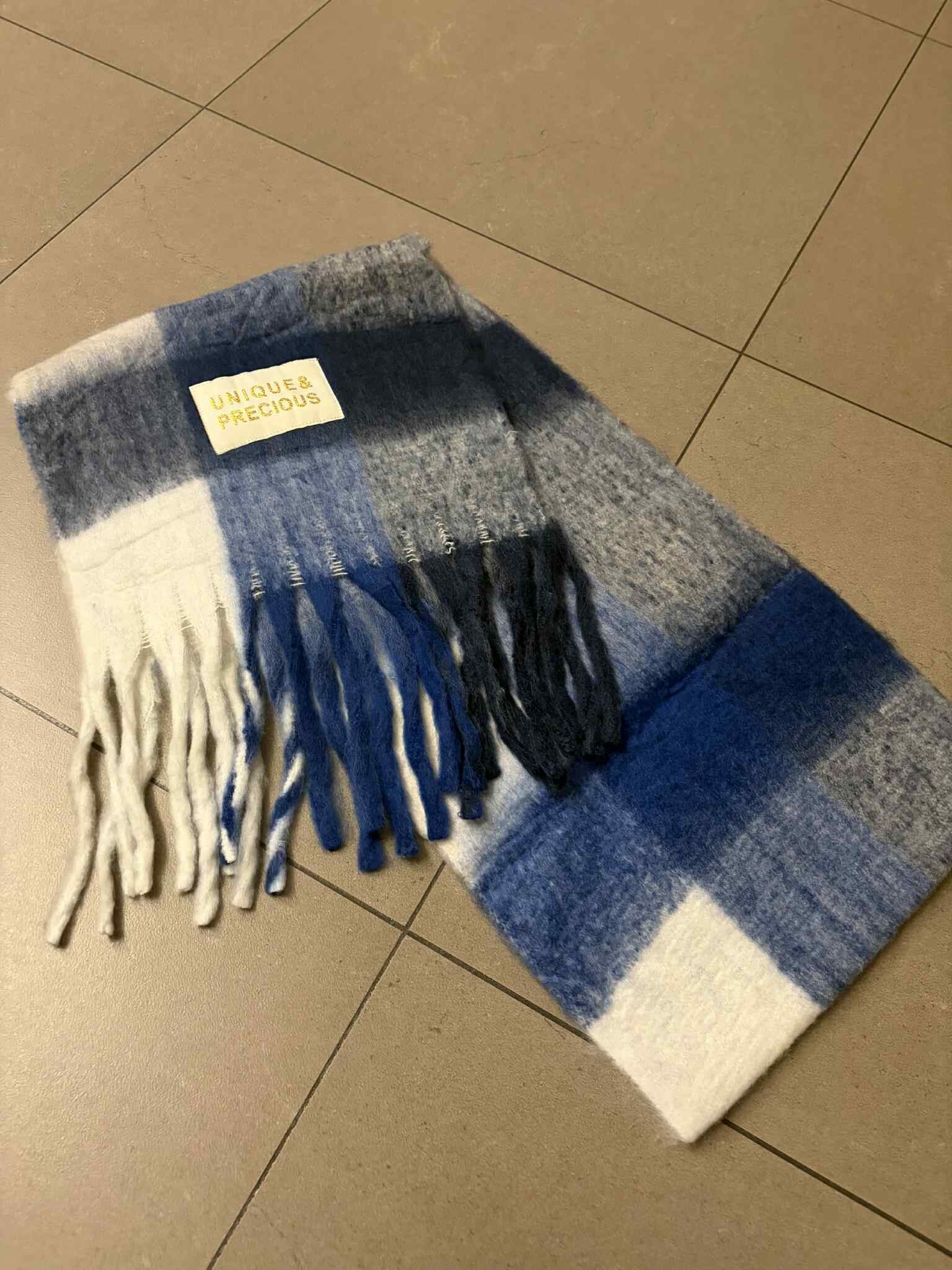 Sjaal Unique Blauw/wit
