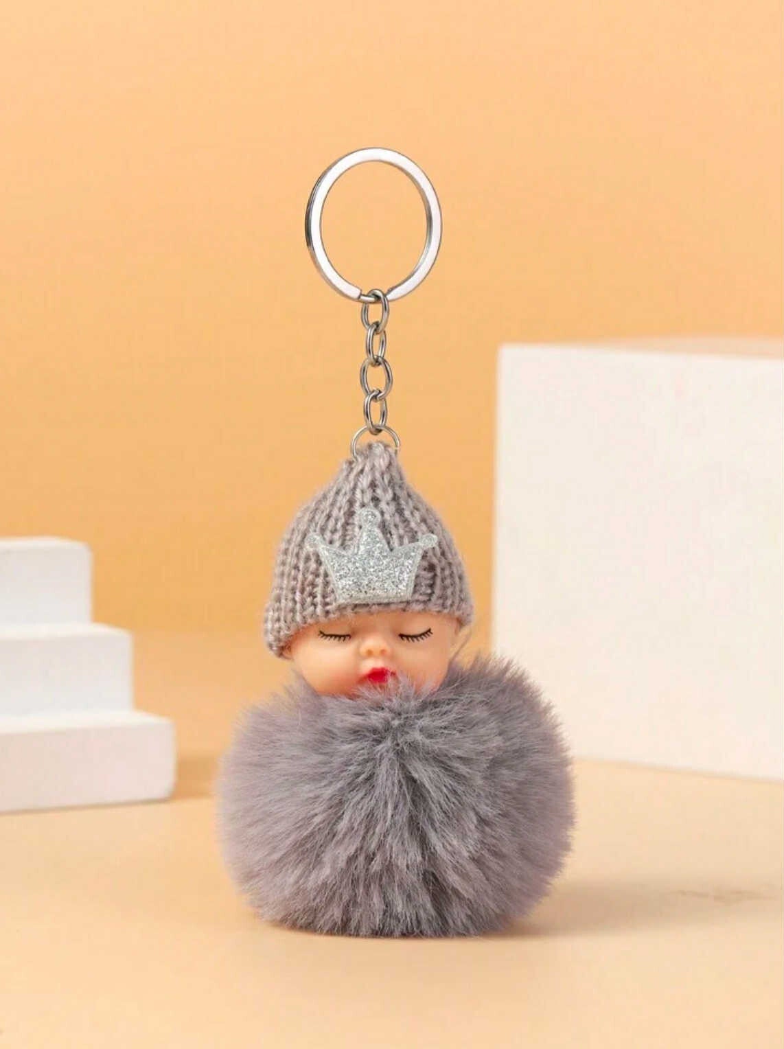 Sleutelhanger baby grijs