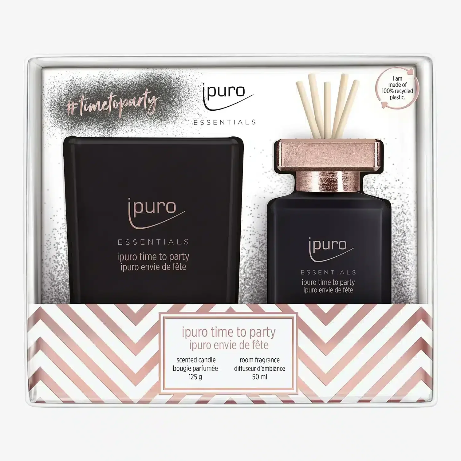 Essentials diffuser 50ml + kaars 125g Time to party