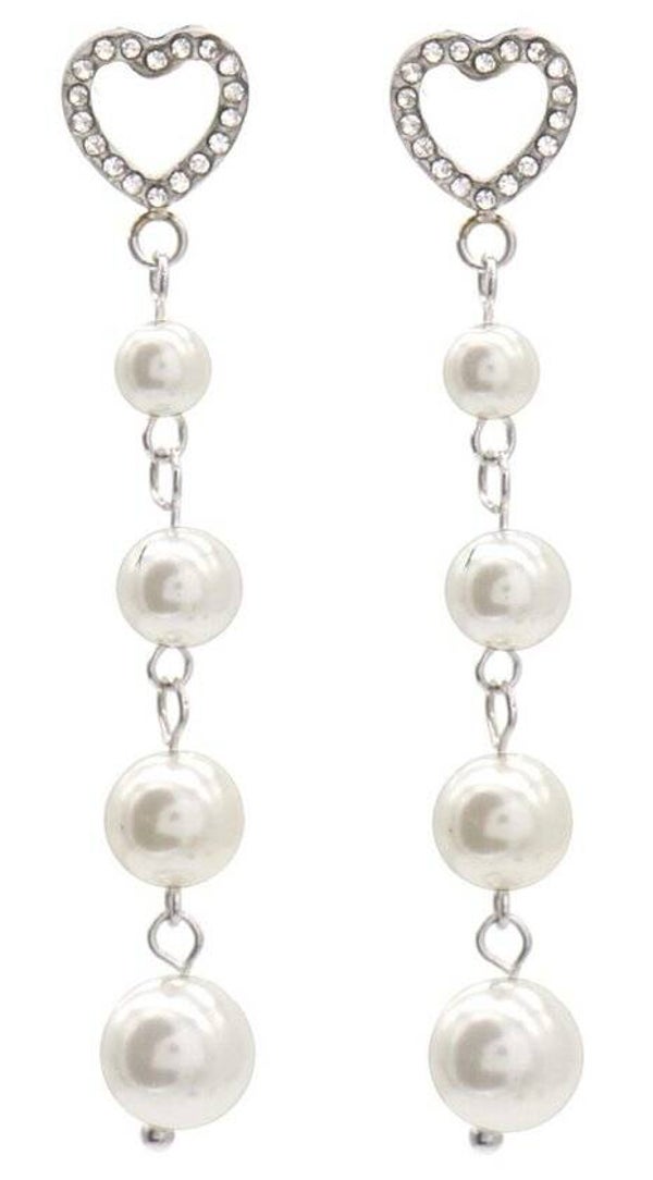 Oorbellen hartjes hanger parels 0023