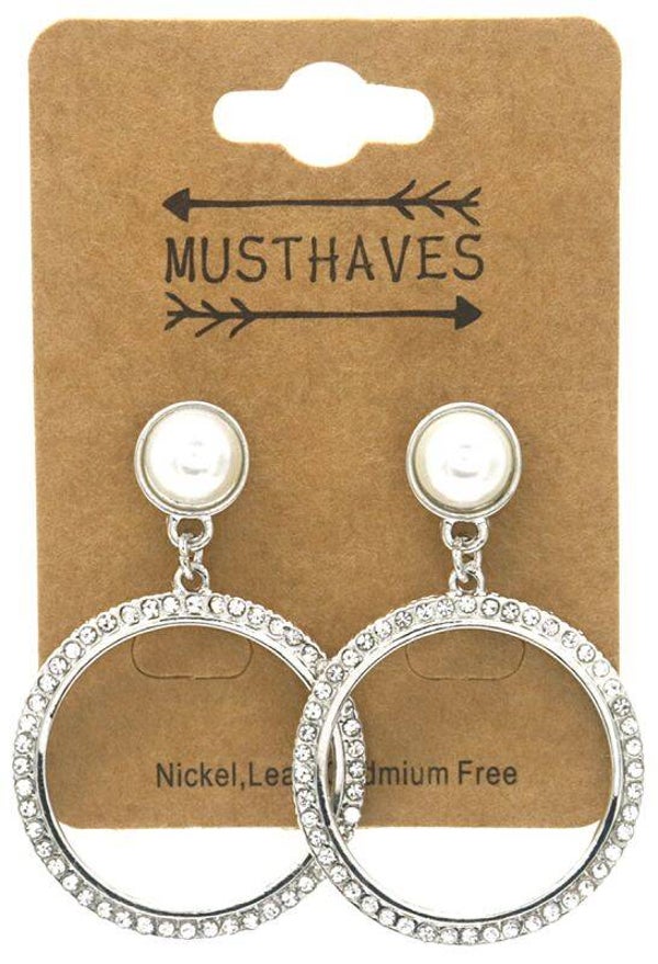 Oorbellen ring silver pearl 0013