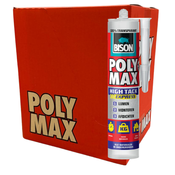 Bison Poly Max® High Tack Express Transparant - 12 stuks