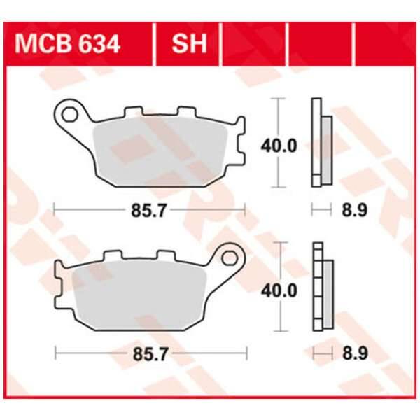 Remblokken set achterkant Yamaha MT 07