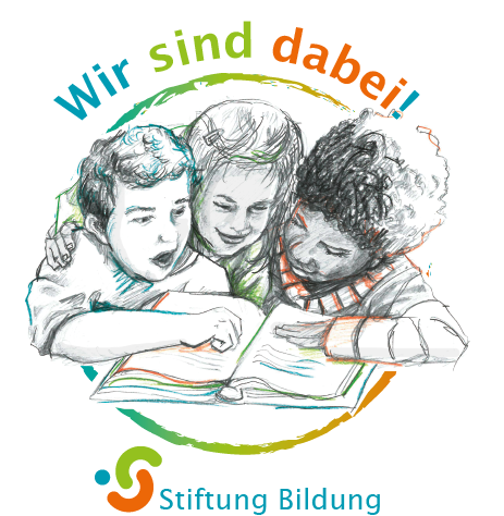 Logo der Stiftung Bildung mit Text: Wir sind dabei
