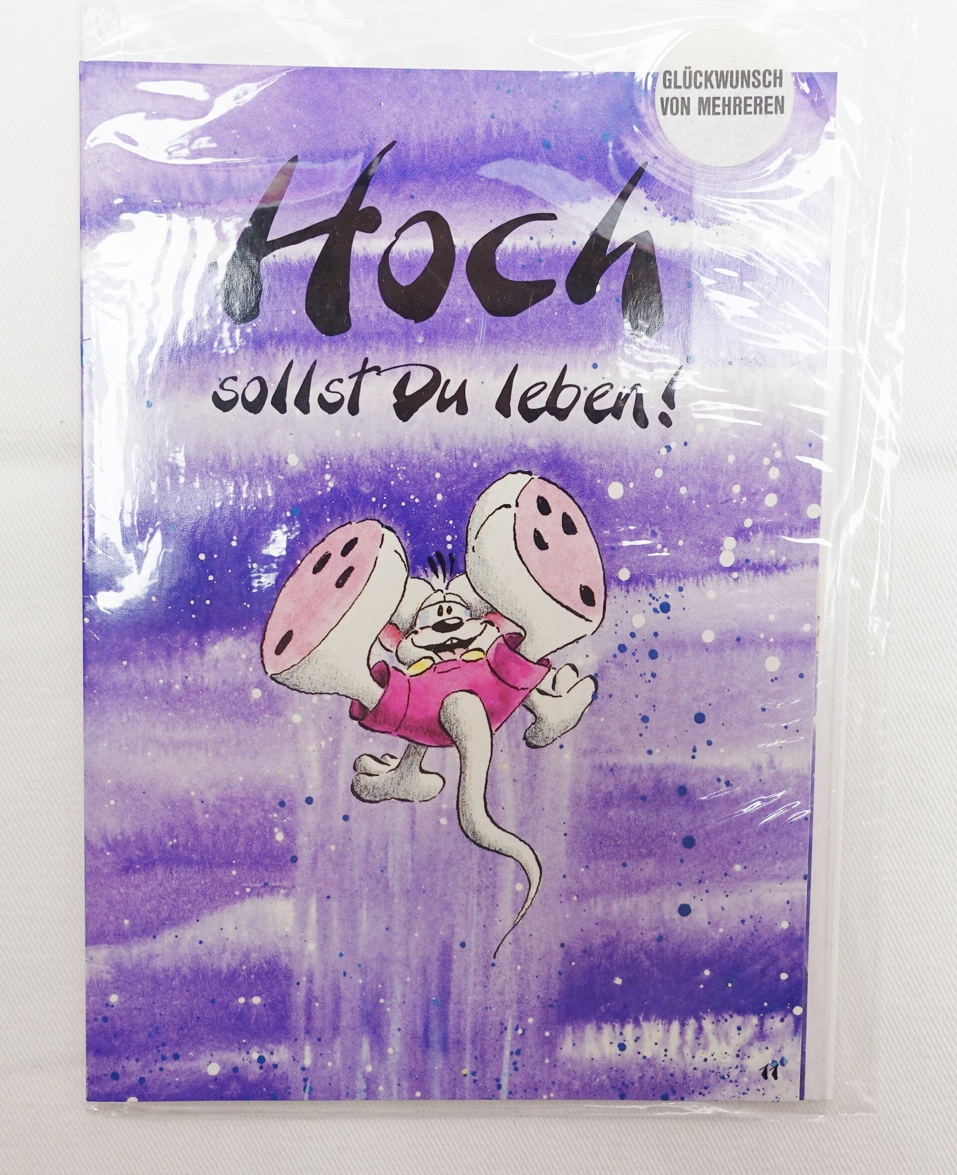 Diddl Geburtstagskarte "Hoch sollst du leben"