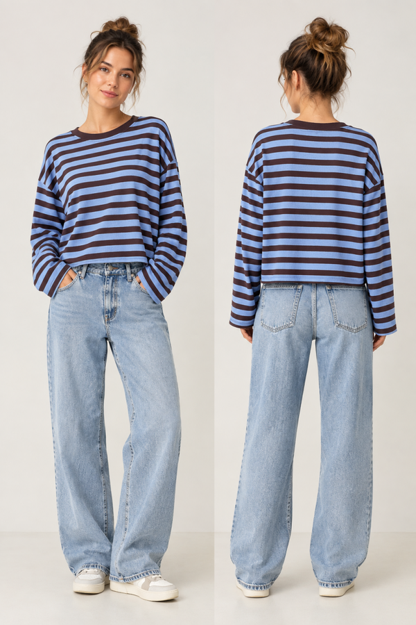 Longsleeve - Stripe blue