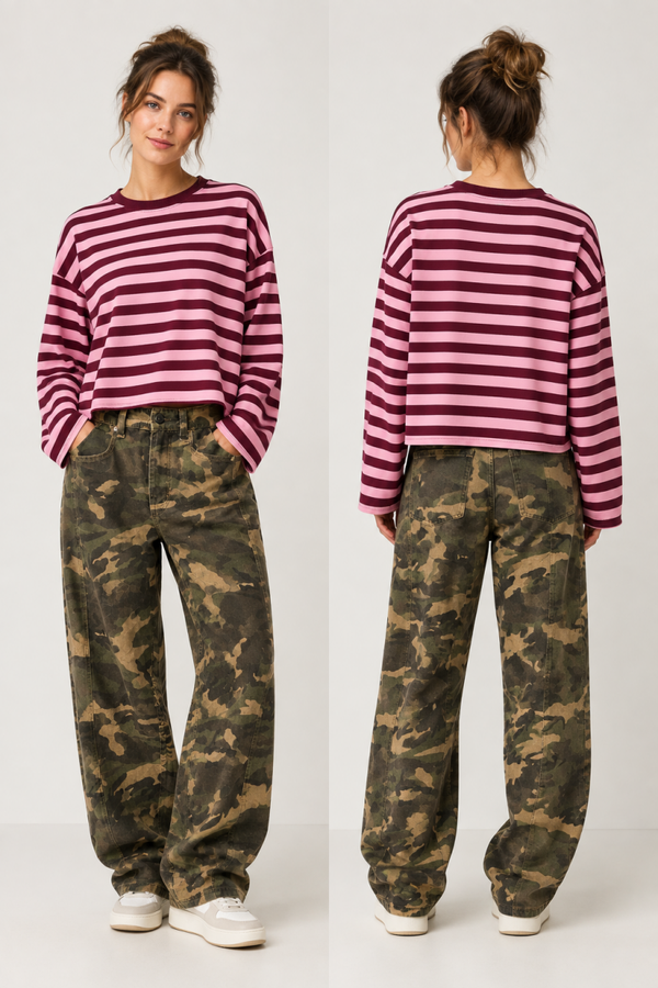 Longsleeve - Stripe pink