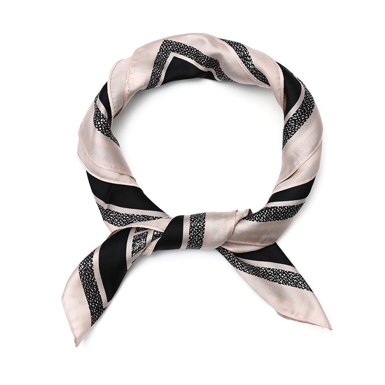 Print - Camel / Black sjaal
