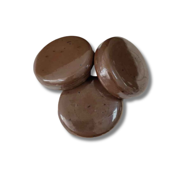 ronde zeepjes bruin /12st.