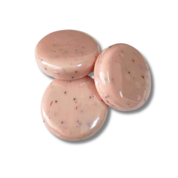 ronde zeepjes roze /12st.