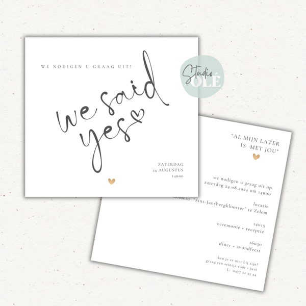 Collectiekaartje - We said yes