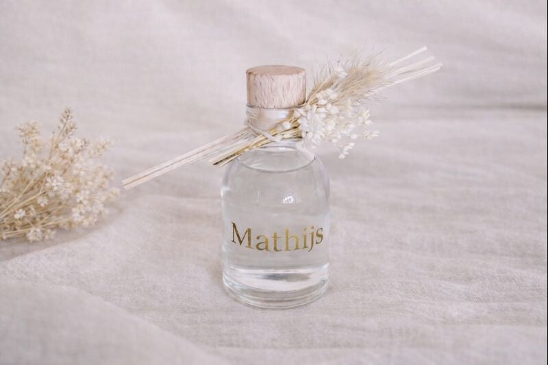 geurstokjes luxe flesje + sticker | 18 stuks