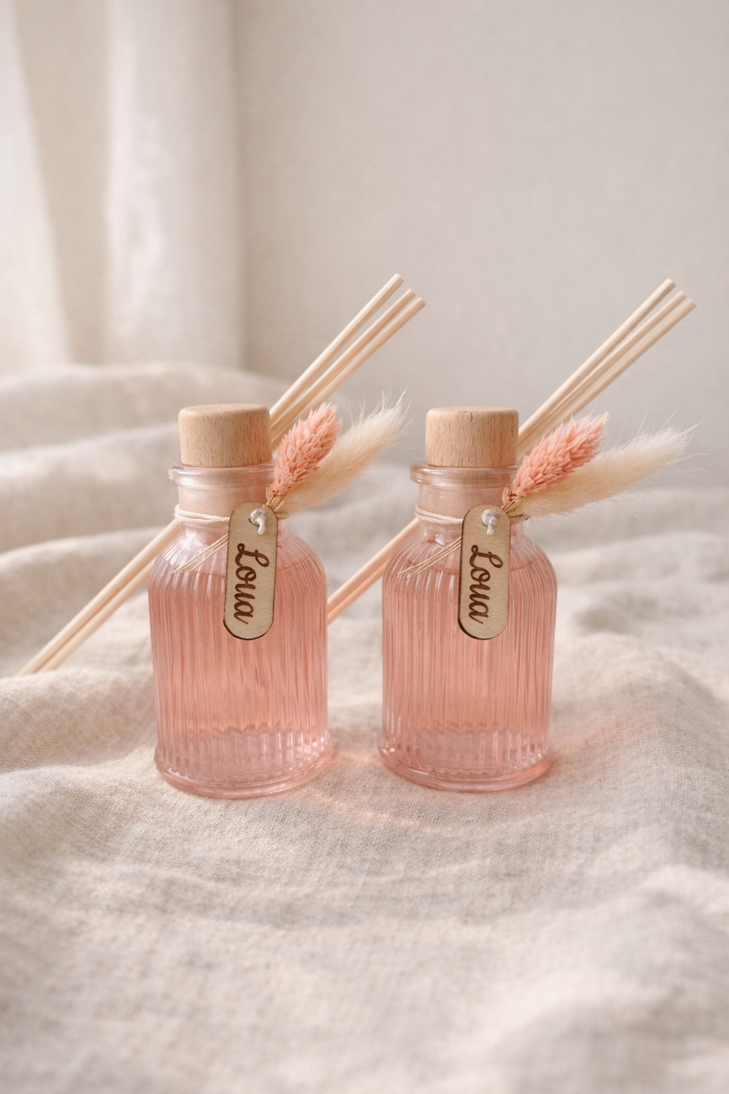 geurstokjes ribbel + label  | 12 stuks