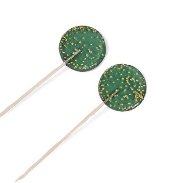 artisanale glitter lolly | eucalyptus | 30 stuks