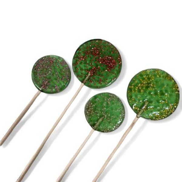 artisanale glitter lolly | licht groen | 30 stuks