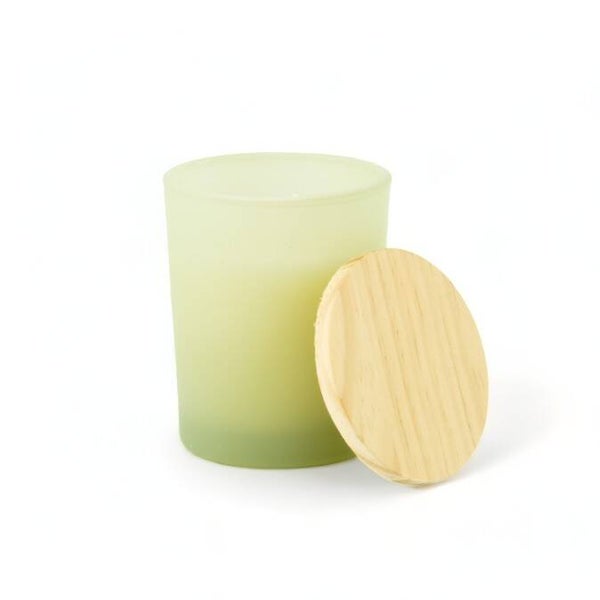 geurkaarsje met houten deksel / 12st. - zijdegroen